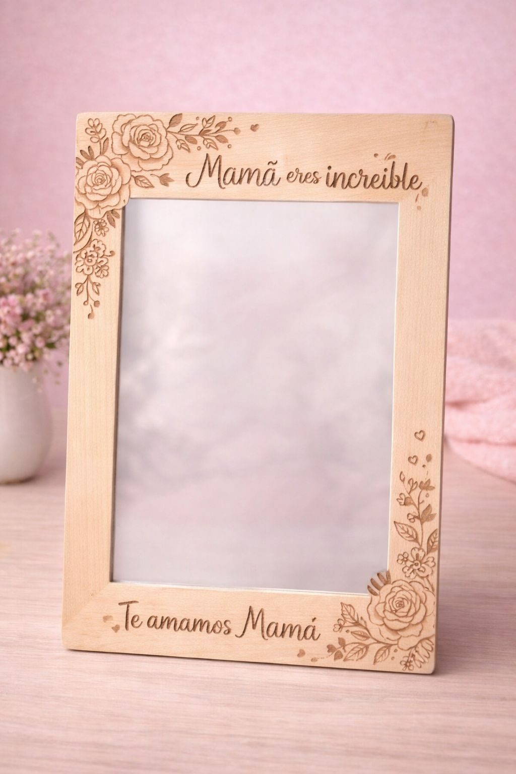 Marco MDF con flores Sara