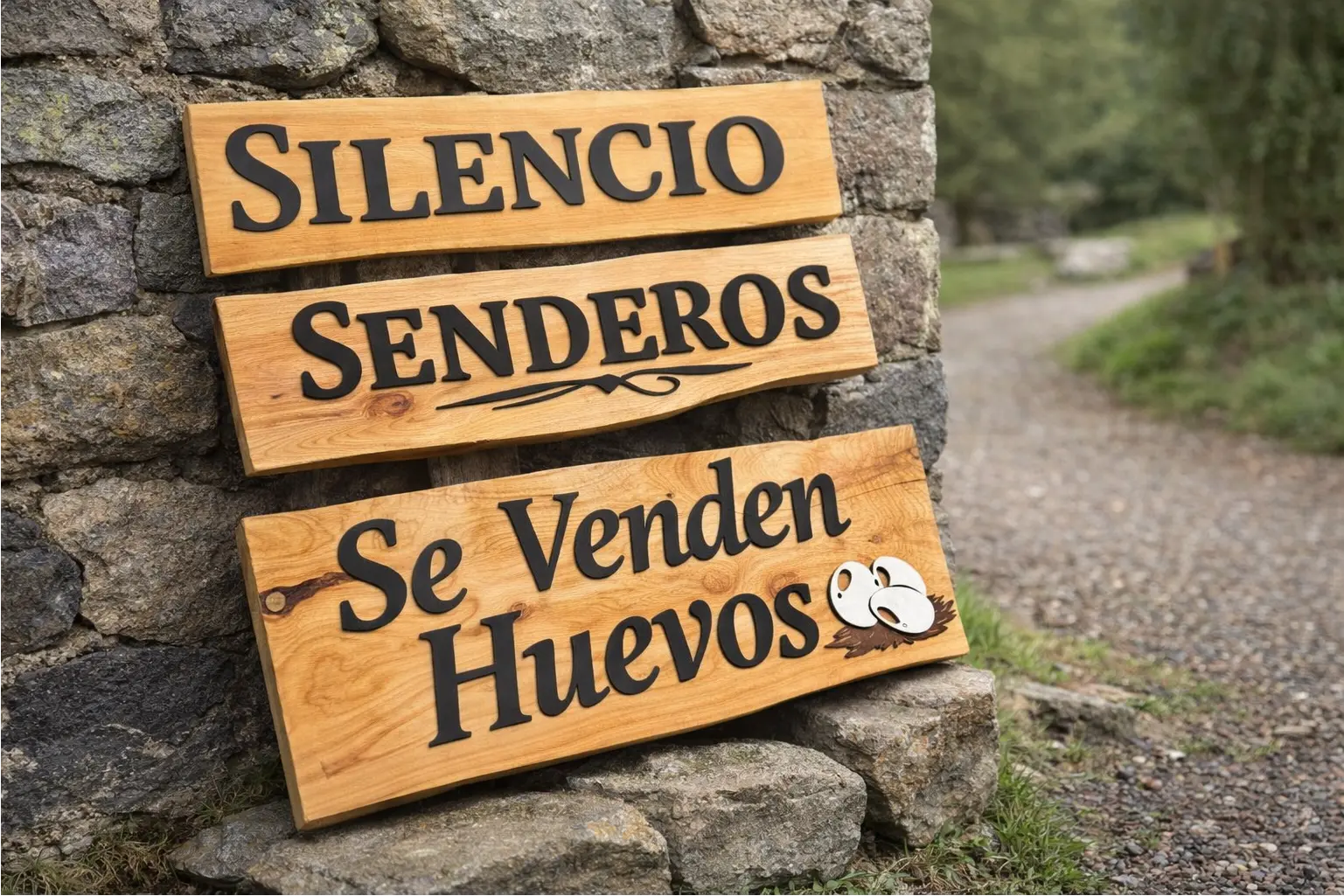 Letreros en madera de ciprés grabados a láser SurLab